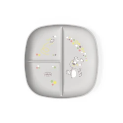 Тарелка для детей Chicco, серая, 12+ месяцев Тарелка для детей Chicco, серая, 12+ месяцев