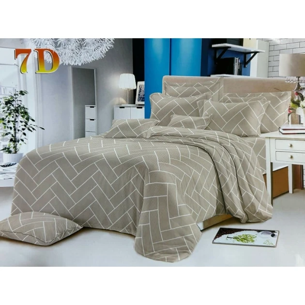 Комплект постельного белья MiraNova CTS-467, простыня 200х220 см, пододеяльник 200х220 см, наволочки 50х70 см, двуспальный, бежевый