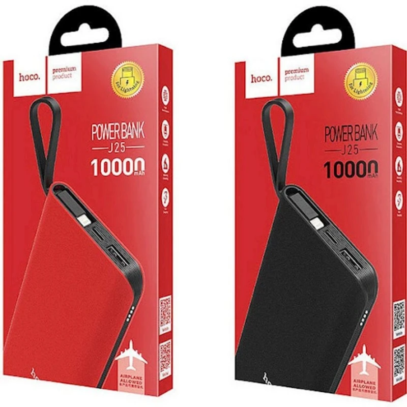 Внешний аккумулятор Hoco J25 Lightning 10000 mAh, Черный