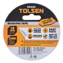 Односторонняя клейкая лента Tolsen 50244, 18 мм х 30 м, белый