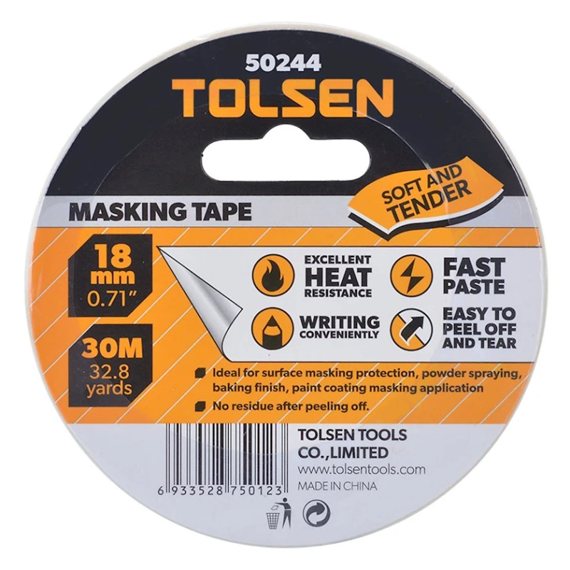 Односторонняя клейкая лента Tolsen 50244, 18 мм х 30 м, белый Односторонняя клейкая лента Tolsen 50244, 18 мм х 30 м, белый