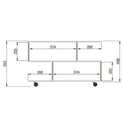 Журнальный стол 3563_M2JurStWheelWhson Белый/Сонома, ЛДСП, 55.3x35x90 см Журнальный стол 3563_M2JurStWheelWhson Белый/Сонома, ЛДСП, 55.3x35x90 см