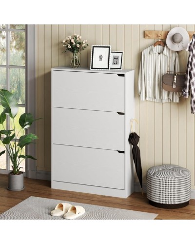 Ayaqqabı üçün tumba Art Mebel 32, laminat, ağ, 110х50х30 sm