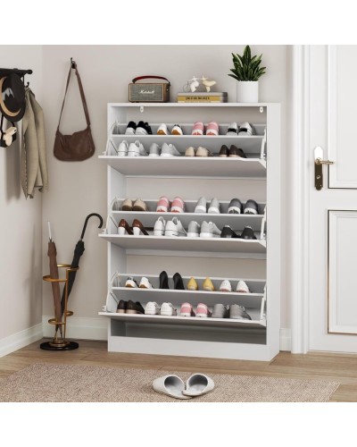 Ayaqqabı üçün tumba Art Mebel 32, laminat, ağ, 110х50х30 sm