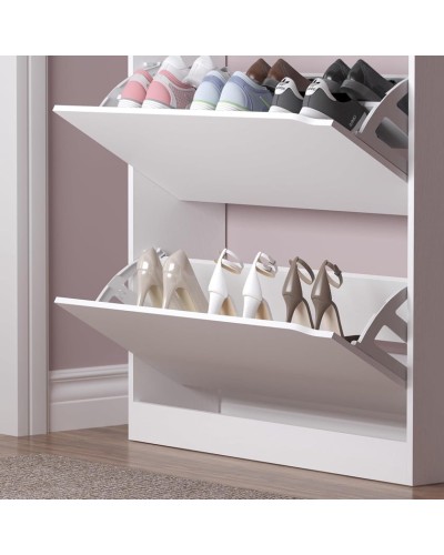 Ayaqqabı üçün tumba Art Mebel 32, laminat, ağ, 110х50х30 sm