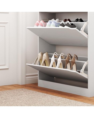 Ayaqqabı üçün tumba Art Mebel 32, laminat, ağ, 110х50х30 sm