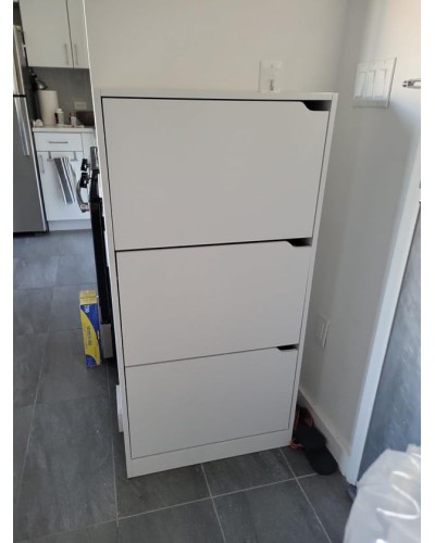 Ayaqqabı üçün tumba Art Mebel 32, laminat, ağ, 110х50х30 sm