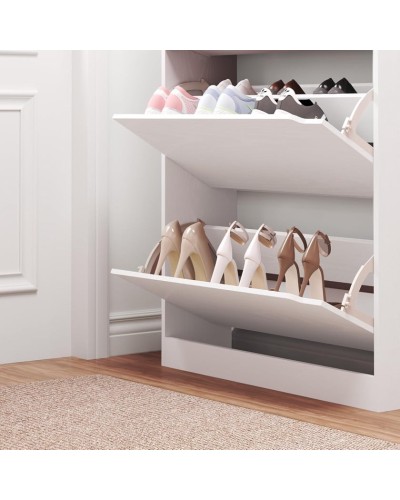 Ayaqqabı üçün tumba Art Mebel 32, laminat, ağ, 110х50х30 sm