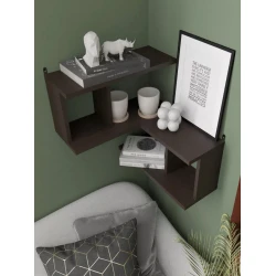 Настенная полка Art Mebel 110, ламинат, 85х45х25 см, коричневая Настенная полка Art Mebel 110, ламинат, 85х45х25 см, коричневая