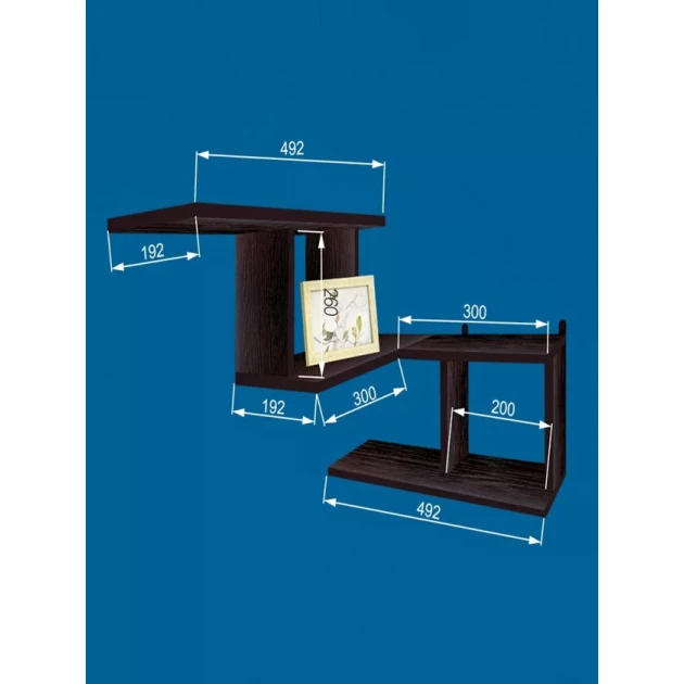 Настенная полка Art Mebel 110, ламинат, 85х45х25 см, коричневая Настенная полка Art Mebel 110, ламинат, 85х45х25 см, коричневая