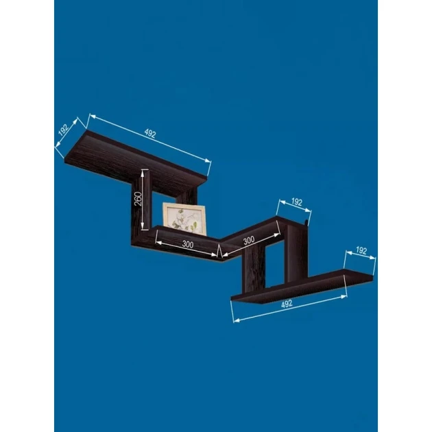 Настенная полка Art Mebel 110, ламинат, 85х45х25 см, коричневая Настенная полка Art Mebel 110, ламинат, 85х45х25 см, коричневая