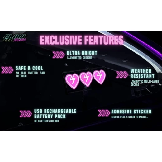 Maşın üçün LED stiker Broken Hearts