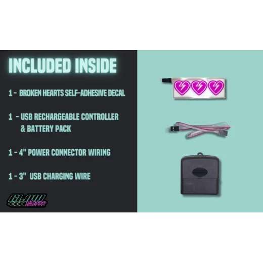 Maşın üçün LED stiker Broken Hearts