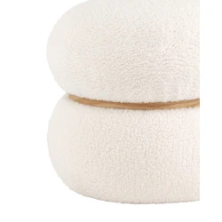 Пуфик 61, ткань, белый, 40x35x35 см