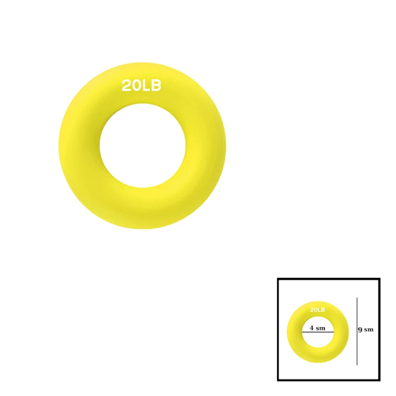 Кистевой эспандер Gymnic, силикон, желтый, 4x9 см, 20 LB, 7 кг