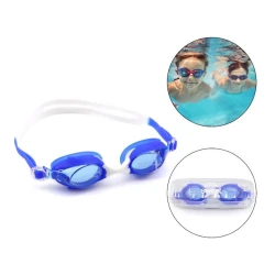 Uşaqlar üçün üzgüçülük eynəyi Sweat, silikon, göy/ağ