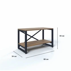 Стеллаж 3563_LoftBruno2Votan, 68x34x44 см, ЛДСП, коричневый