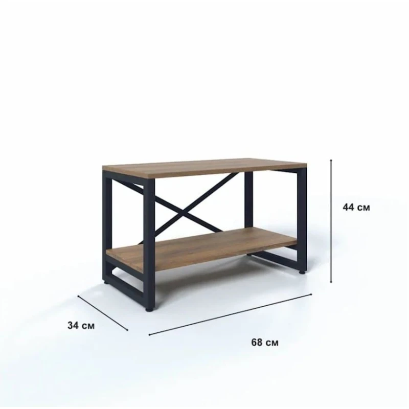 Стеллаж 3563_LoftBruno2Votan, 68x34x44 см, ЛДСП, коричневый