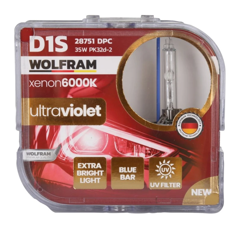 Avtomobil faraları üçün ksenon lampa Wolfram D1S, UV filtr, 6000K, 2 əd