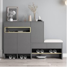 Ayaqqabı şkafı Ref-1, 168x53x153 sm, laminat, 2 rəng - ZARR051