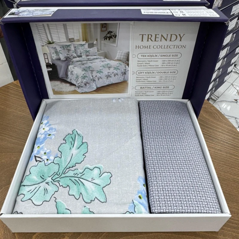 Комплект постельного белья MiraNova SF-630, семейный, серый, пододеяльник 160x220 см/2 шт, простыня 240x260 см, наволочки 50x70 см/2 шт