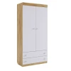 Шкаф 3563_M3WadThickForcWhzol, белый/коричневый, 80х42х189.5 см
