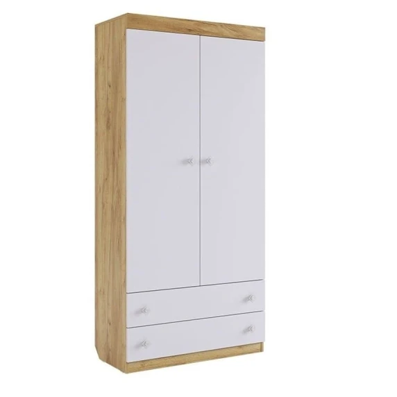 Шкаф 3563_M3WadThickForcWhzol, белый/коричневый, 80х42х189.5 см