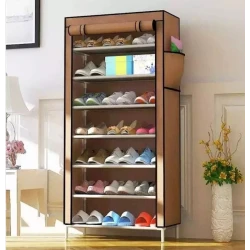 Стеллаж для обуви NH_SS7976, 60x30x125 см, ткань/металл, коричневый Стеллаж для обуви NH_SS7976, 60x30x125 см, ткань/металл, коричневый