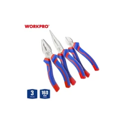 Набор шарнирно-губцевого инструмента Workpro WP201008, 3 предмета Набор шарнирно-губцевого инструмента Workpro WP201008, 3 предмета