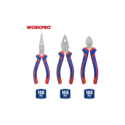 Набор шарнирно-губцевого инструмента Workpro WP201008, 3 предмета Набор шарнирно-губцевого инструмента Workpro WP201008, 3 предмета