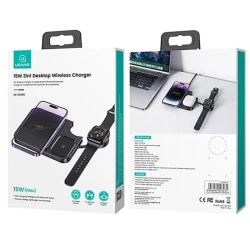 Беспроводное зарядное устройство USAMS US-CD190 3 in 1, Black Беспроводное зарядное устройство USAMS US-CD190 3 in 1, Black