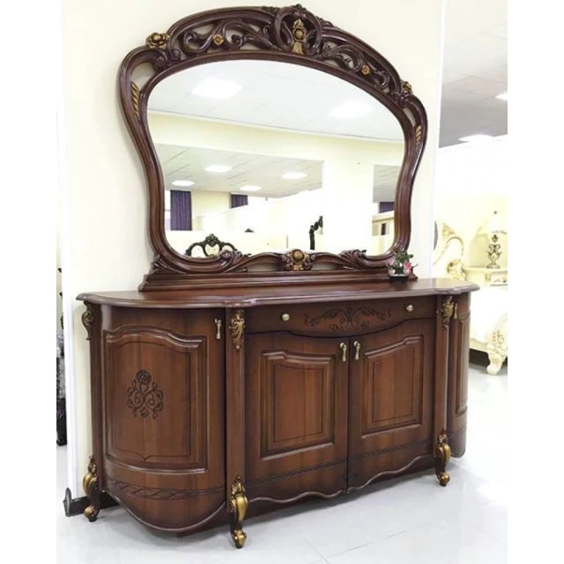 Комод Allegro 856x1864x501 мм, зеркало 1198x1510x68 мм, коричневый, производство Беларусь