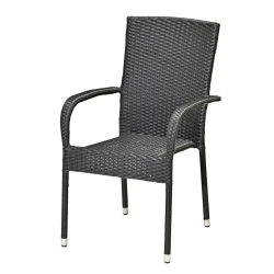 Садовый стул JYSK Gudhjem, полираттан, черный, 55x63x94 см Садовый стул JYSK Gudhjem, полираттан, черный, 55x63x94 см