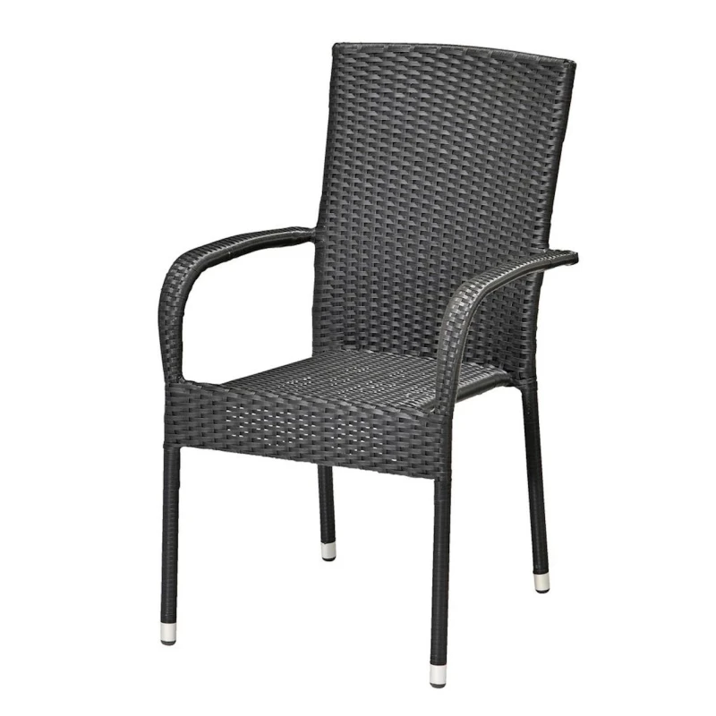 Садовый стул JYSK Gudhjem, полираттан, черный, 55x63x94 см Садовый стул JYSK Gudhjem, полираттан, черный, 55x63x94 см