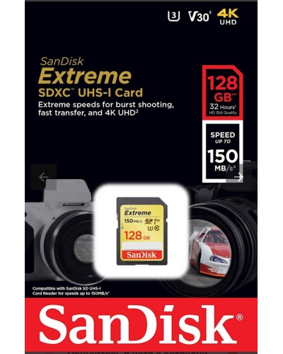 Yaddaş kartı SanDisk 128GB Extreme SDXC UHS-I Card