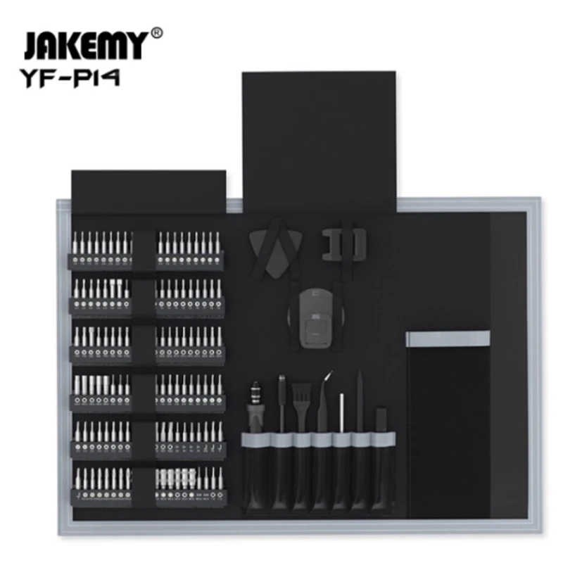 Набор бит с отверткой Jakemy JM-YF-P14 142 в 1-ом, черный