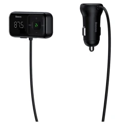 FM-трансмиттер Baseus S-16 T-Type FM Transmitter/Car Charger Black FM-трансмиттер Baseus S-16 T-Type FM Transmitter/Car Charger Black