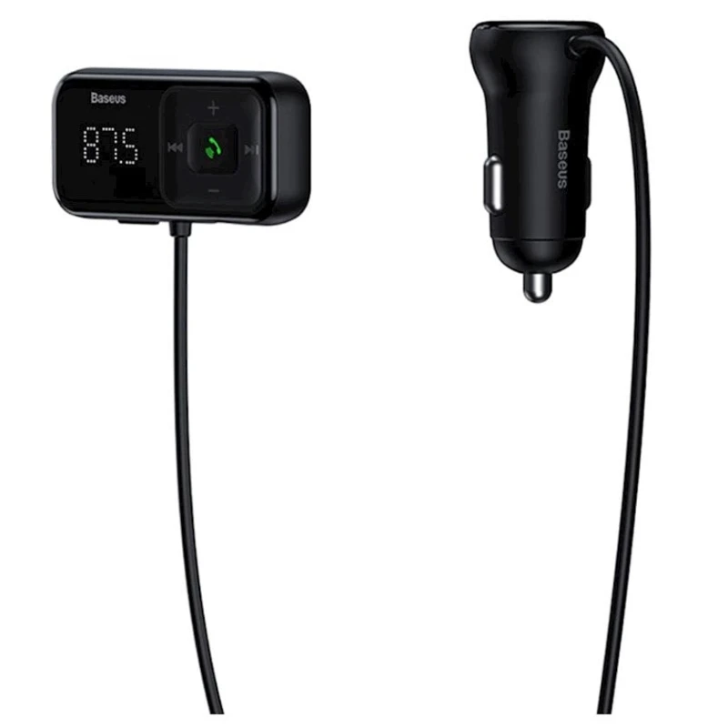 FM-transmitter Baseus S-16 T-Type FM Transmitter/Car Charger Black