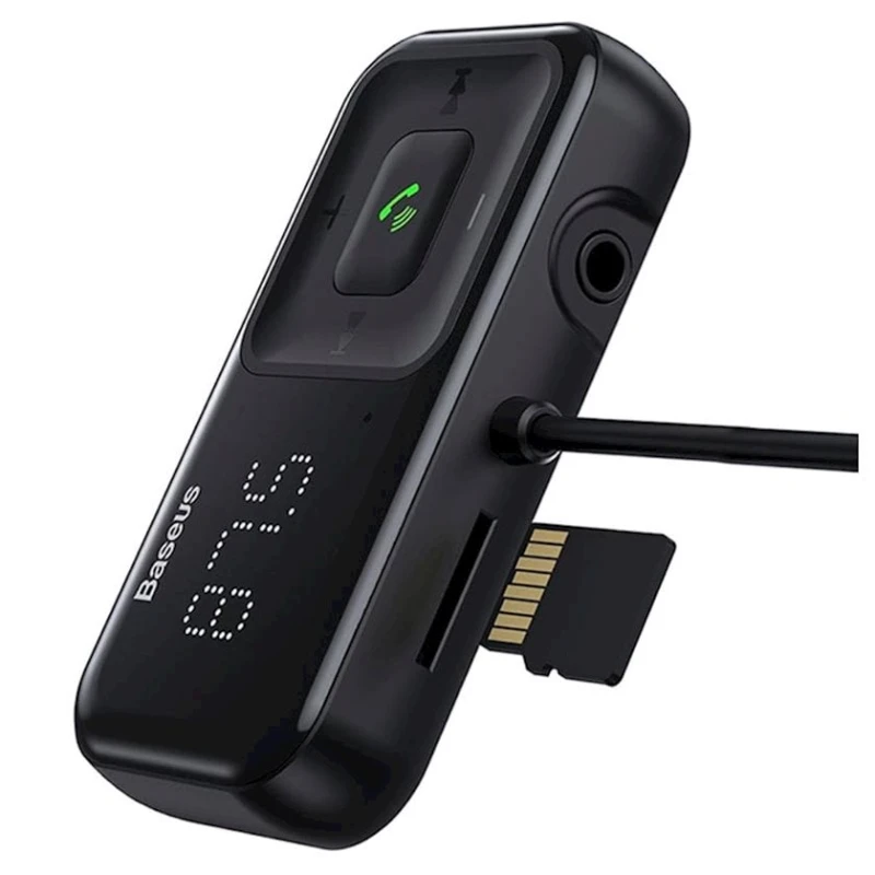 FM-transmitter Baseus S-16 T-Type FM Transmitter/Car Charger Black