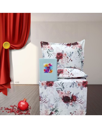 Yataq dəsti Narlı 001141, yorğan üzü 160x220 sm (2 əd), mələfə 240x260 sm, yastıq üzü 50х70 sm (2 əd), ailəvi, pambıq, rəngbərəng