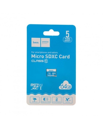 Yaddaş kartı Hoco 64GB MicroSDXC 10 Class Blue