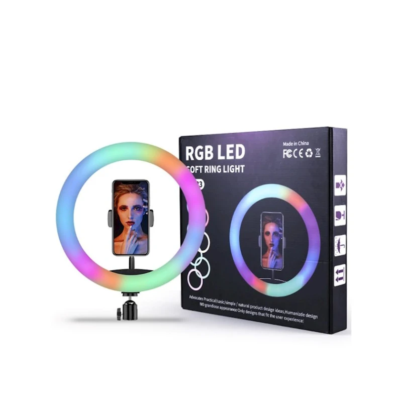 Лампа кольцевая со штативом MJ 33, RGB, 33 см Лампа кольцевая со штативом MJ 33, RGB, 33 см