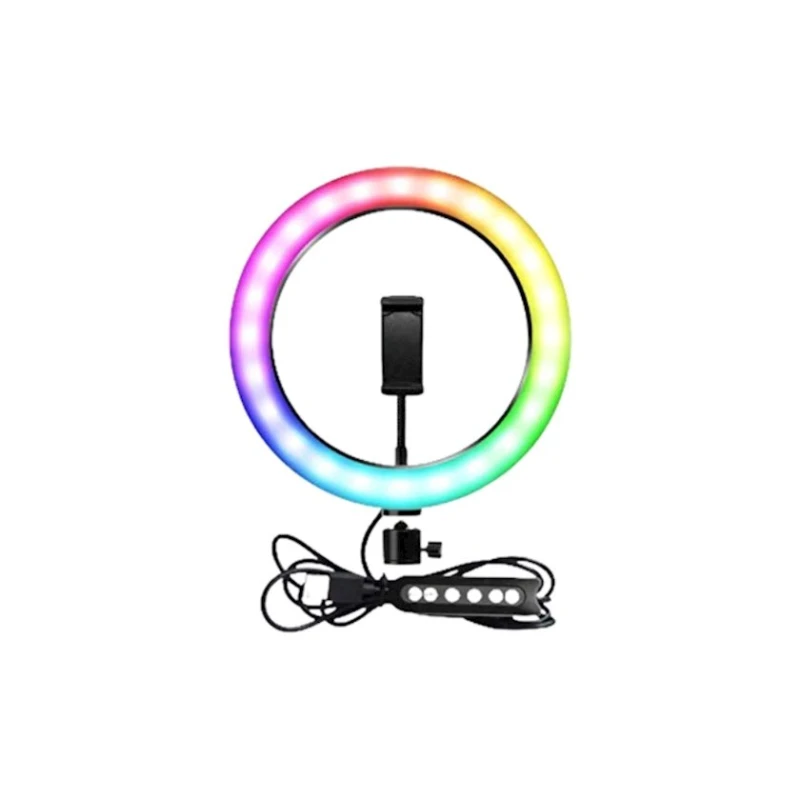 Лампа кольцевая со штативом MJ 33, RGB, 33 см Лампа кольцевая со штативом MJ 33, RGB, 33 см