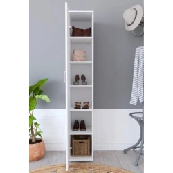 Стеллаж Ev Plus, 30x33x172 см, ЛДСП, белый Стеллаж Ev Plus, 30x33x172 см, ЛДСП, белый