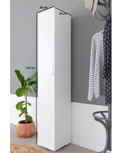 Stellaj Ev Plus, 30x33x172 sm, LDSP, ağ