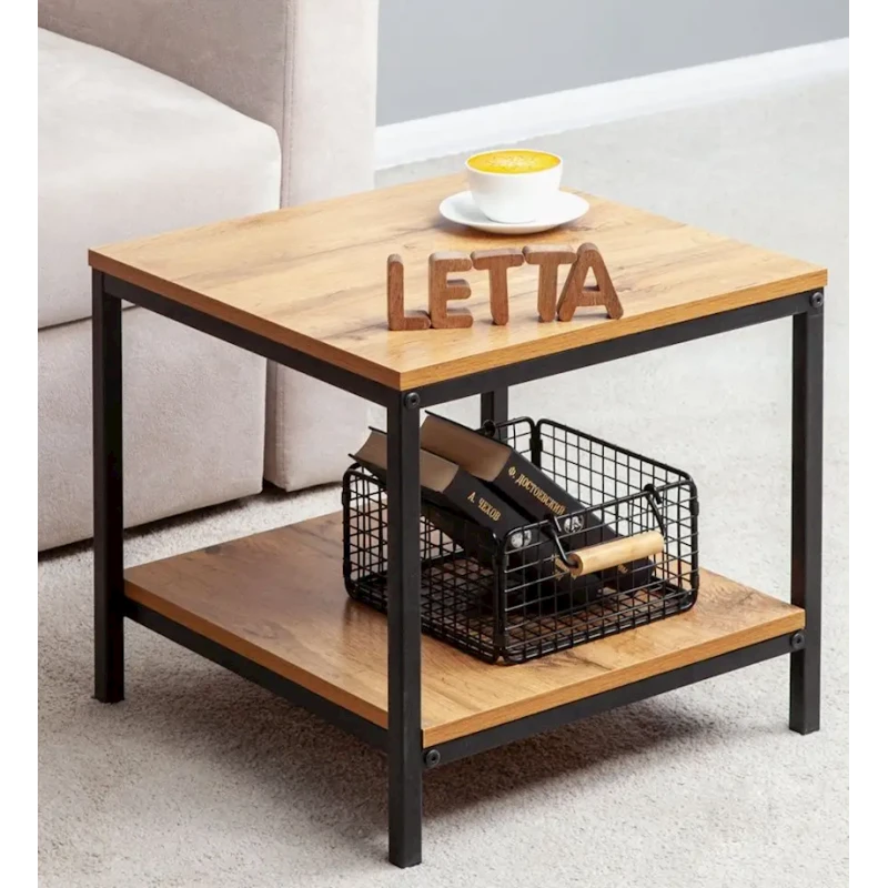 Журнальный стол 42x45x45 см, ЛДСП, коричневый Журнальный стол 42x45x45 см, ЛДСП, коричневый