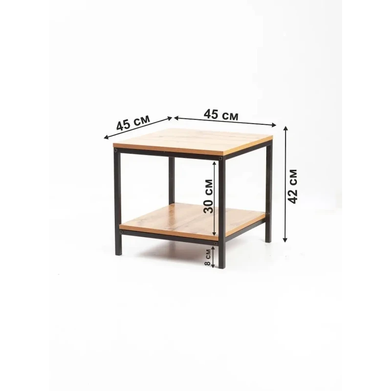 Журнальный стол 42x45x45 см, ЛДСП, коричневый Журнальный стол 42x45x45 см, ЛДСП, коричневый
