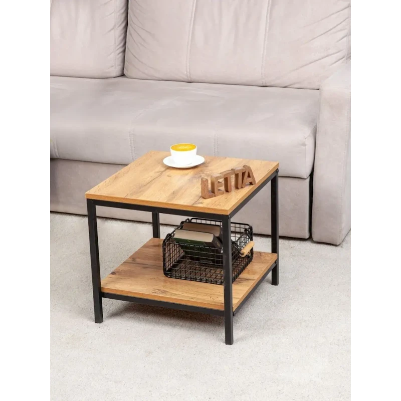 Журнальный стол 42x45x45 см, ЛДСП, коричневый Журнальный стол 42x45x45 см, ЛДСП, коричневый