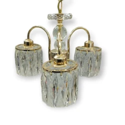 Люстра, 3 лампы, золотистый, кристалл