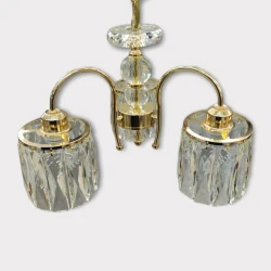 Люстра, 3 лампы, золотистый, кристалл